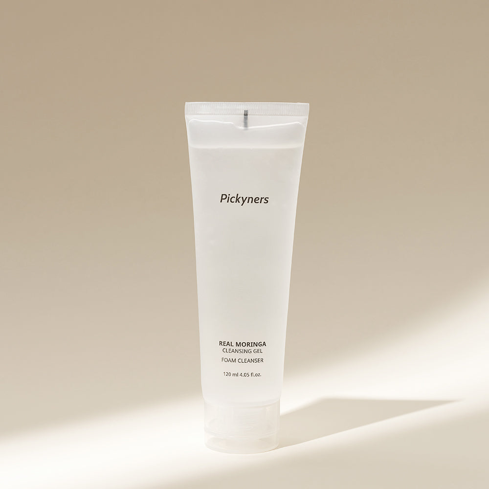 Pickyners Real Moringa Cleansing Gel Foam – Gentle Low pH Hydrating Cleanser, 120ml (4.05 fl oz)