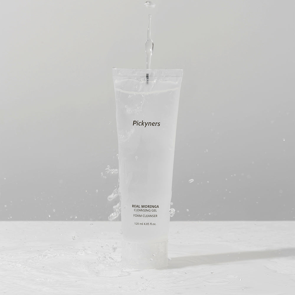 Pickyners Real Moringa Cleansing Gel Foam – Gentle Low pH Hydrating Cleanser, 120ml (4.05 fl oz)