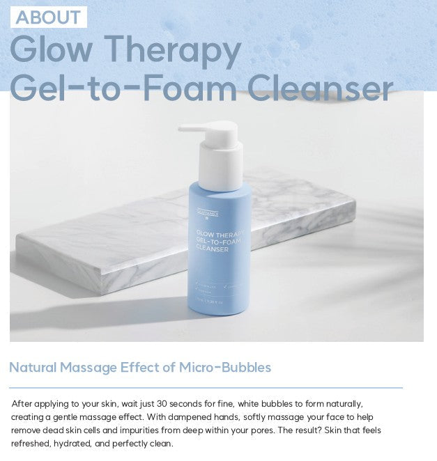 Glutanex Glow Therapy Gel-To-Foam Cleanser – Brightening & Gentle Exfoliating Cleanser, 150ml (5.07 fl oz)