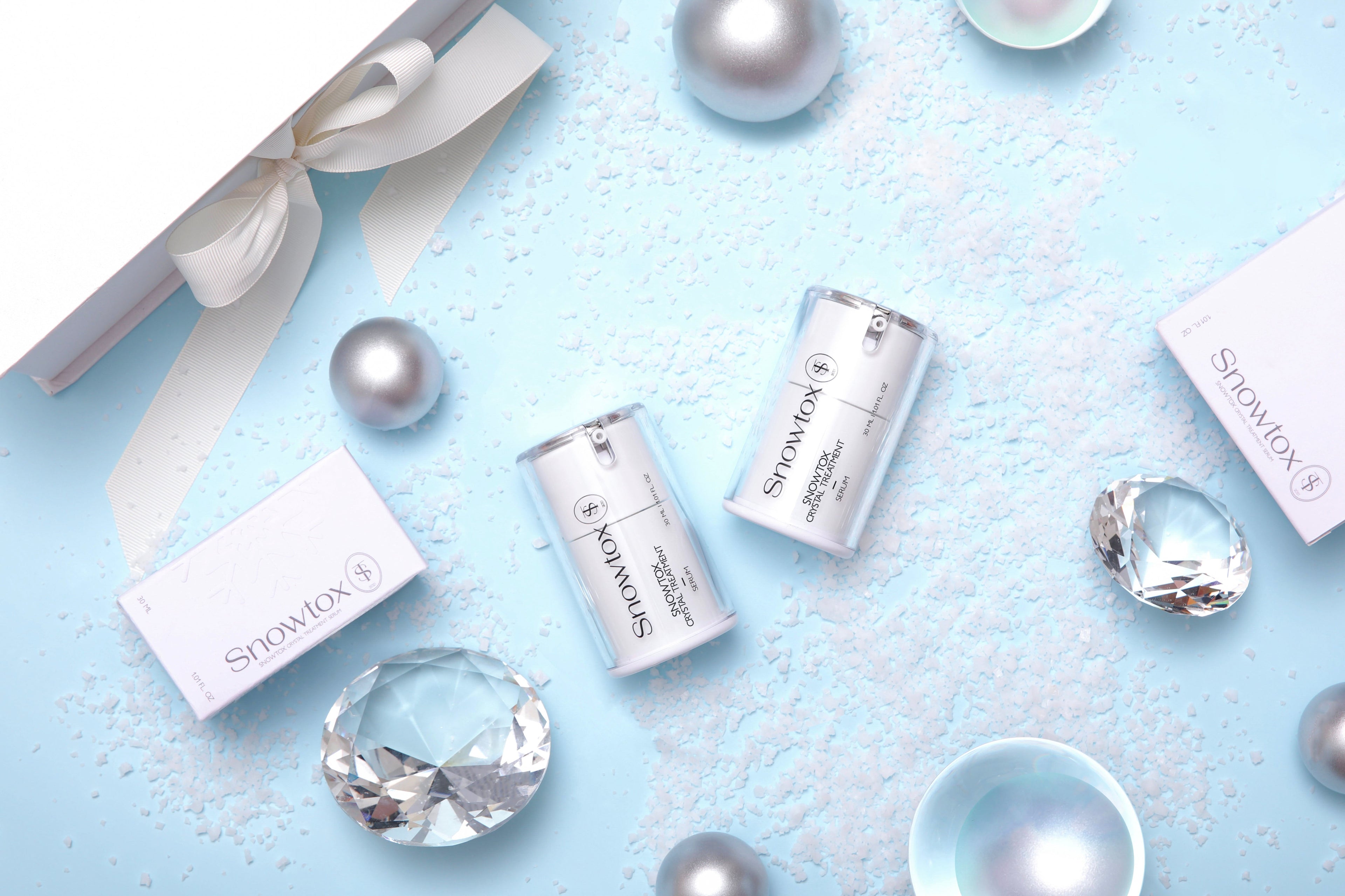 Snowtox Crystal Treatment Serum + Lip Plumper – Radiance &amp; Hydration Beauty Duo