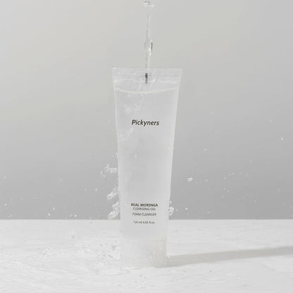 Pickyners Real Moringa Cleansing Gel Foam – Gentle Low pH Hydrating Cleanser, 120ml (4.05 fl oz)