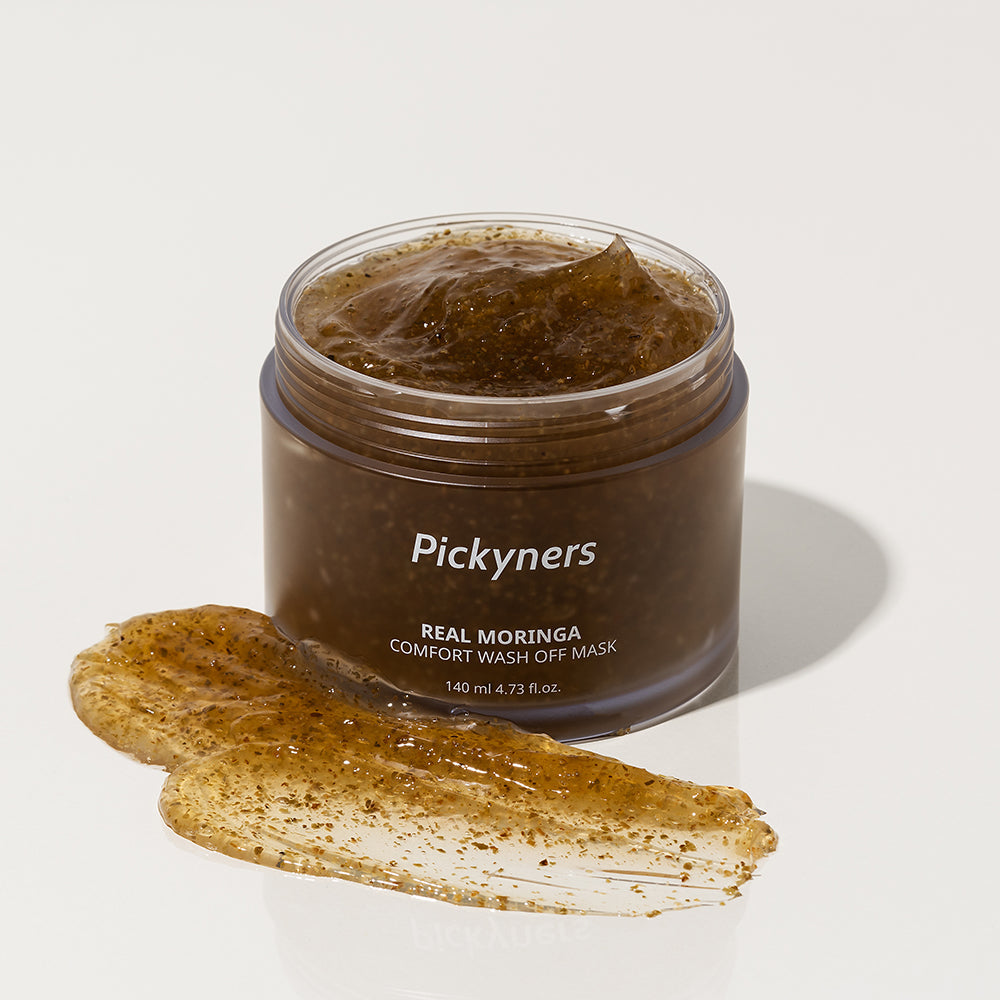 Pickyners Real Moringa Comfort Wash-Off Mask – Cooling &amp; Clarifying Gel Mask, 140ml (4.73 fl oz)