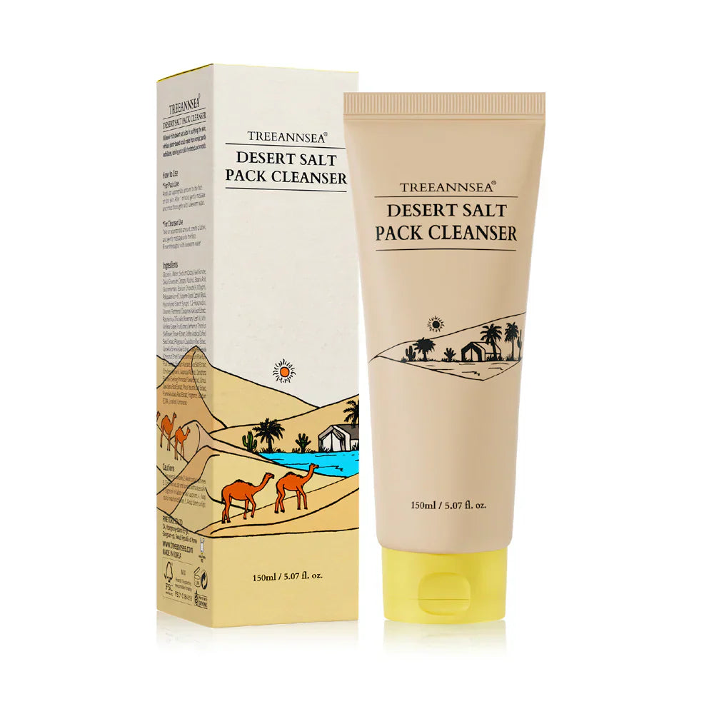 TREEANNSEA Desert Salt Pack Cleanser – Gentle Exfoliating Cleanser &amp; Mask, 150ml (5.07 fl oz)