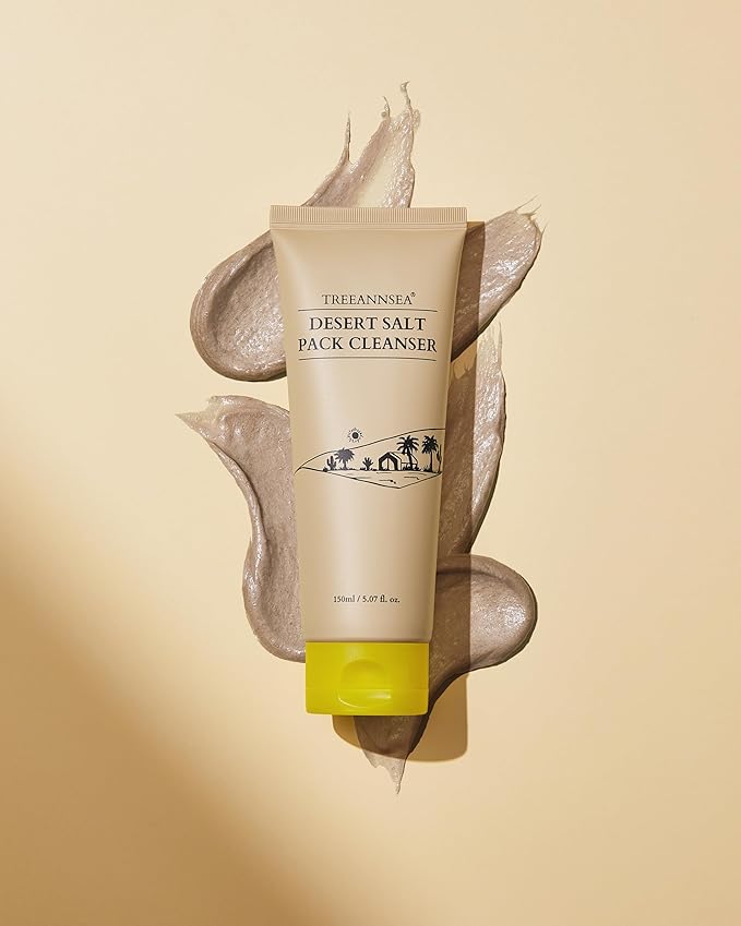 TREEANNSEA Desert Salt Pack Cleanser – Gentle Exfoliating Cleanser &amp; Mask, 150ml (5.07 fl oz)