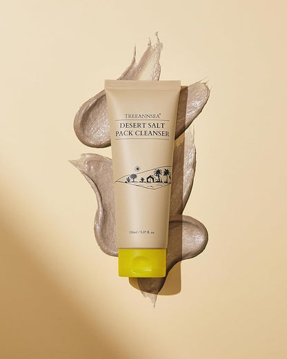 TREEANNSEA Desert Salt Pack Cleanser – Gentle Exfoliating Cleanser &amp; Mask, 150ml (5.07 fl oz)
