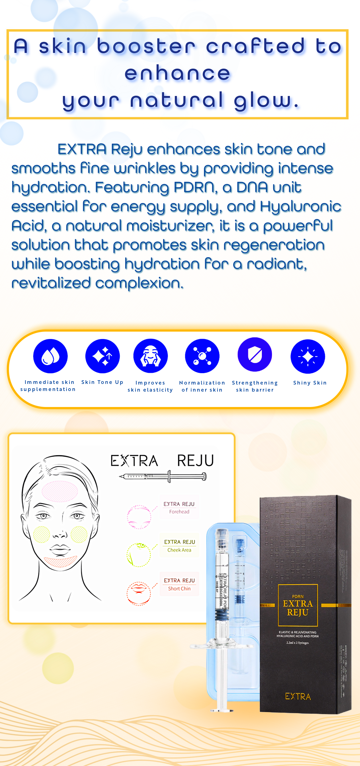 Extra Reju PDRN Skin Booster – Professional Hydration &amp; Skin Conditioning Care, 2.2ml x 2ea