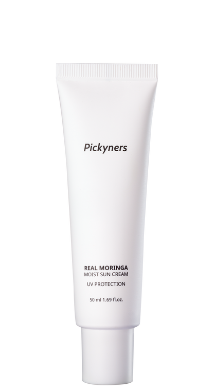 Pickyners Real Moringa Moist Sun Cream SPF50+ PA++++ – Hydrating Daily Sunscreen, 50ml (1.69 fl oz)