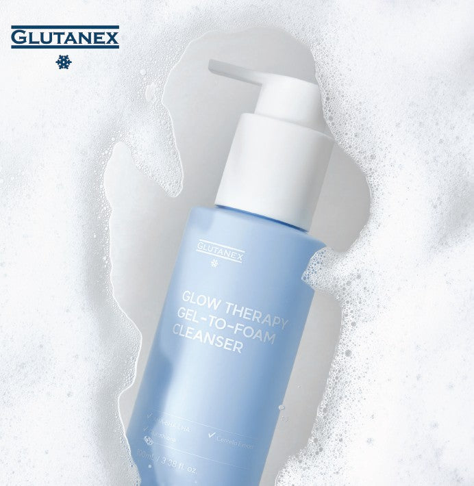 Glutanex Glow Therapy Gel-To-Foam Cleanser – Brightening &amp; Gentle Exfoliating Cleanser, 150ml (5.07 fl oz)