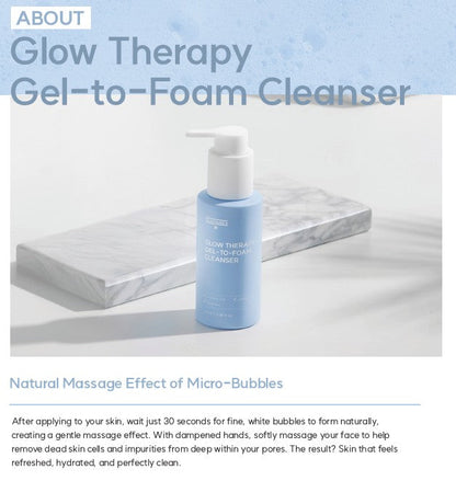 Glutanex Glow Therapy Gel-To-Foam Cleanser – Brightening &amp; Gentle Exfoliating Cleanser, 150ml (5.07 fl oz)