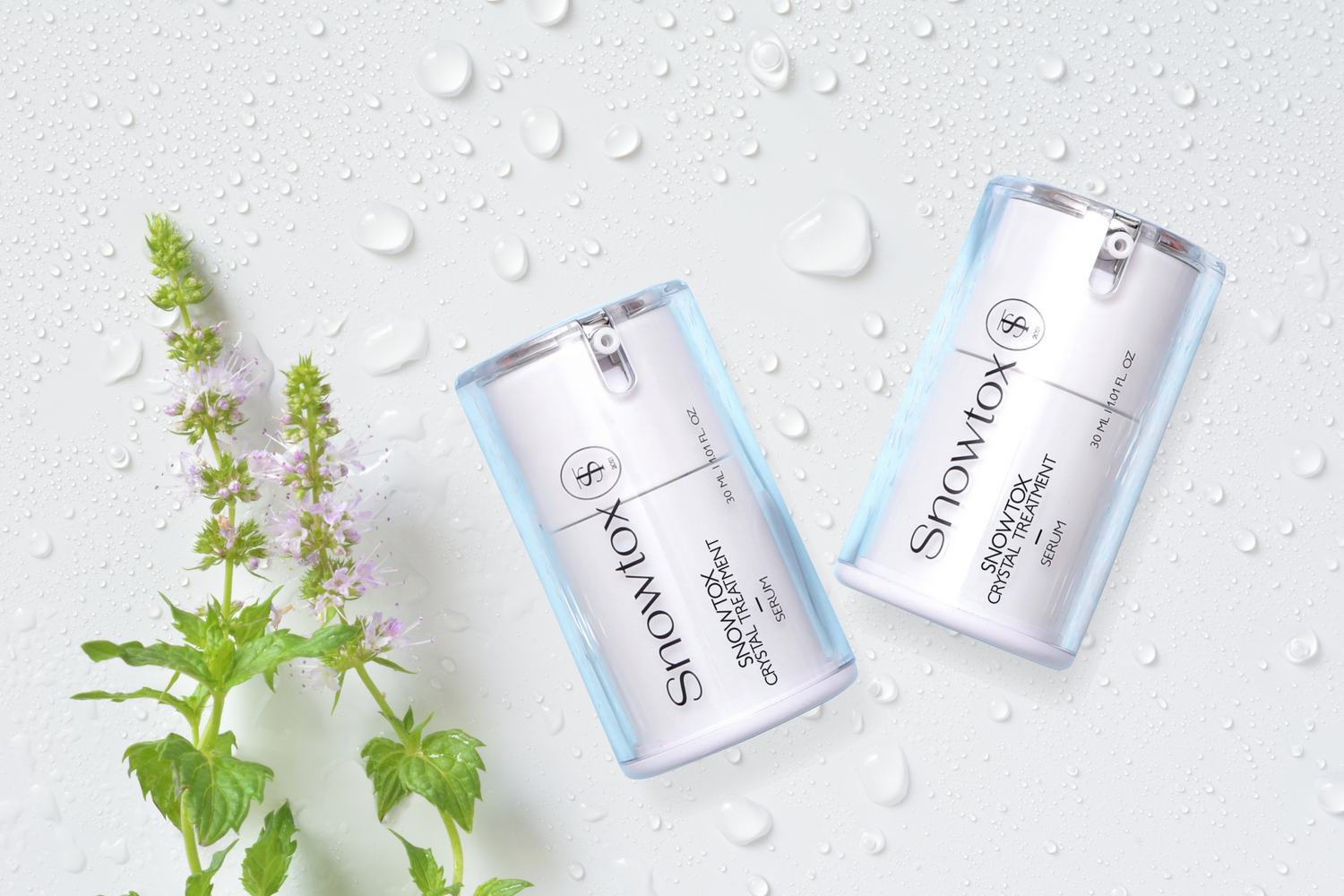 Snowtox Crystal Treatment Serum + Lip Plumper – Radiance &amp; Hydration Beauty Duo
